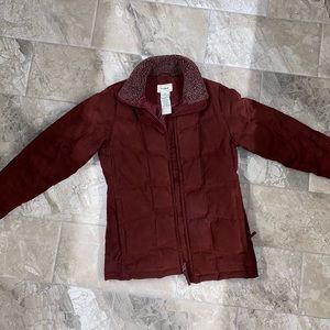 LL Bean Goose Down Faux Suede Jacket